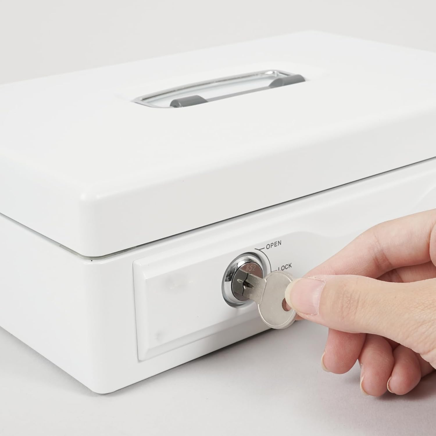 ホワイト金属製レジキャッシュボックス カール事務機 carl そとレジ キャッシュボックス ホワイト CB