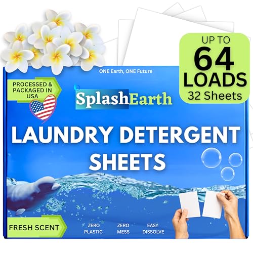Splash Earth Laundry Detergent Sheets (64 Loads, Fresh...