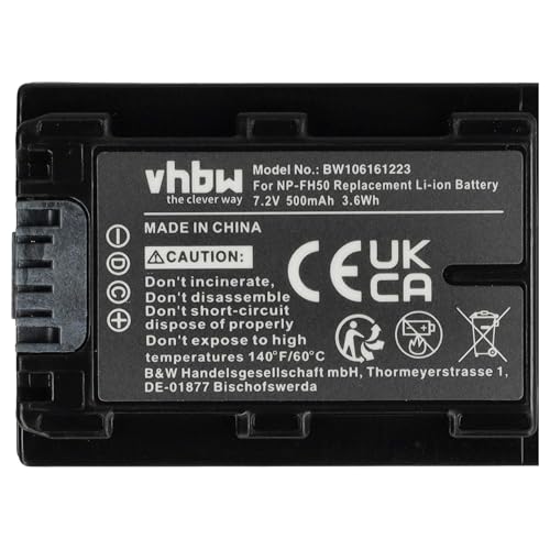 vhbw 2X batería Compatible con Sony DCR-SR35(E), DCR-SR290(E), DCR-SR32(E) cámara de vídeo (500 mAh, 7,2 V, Li-Ion) con Chip - imagen 5