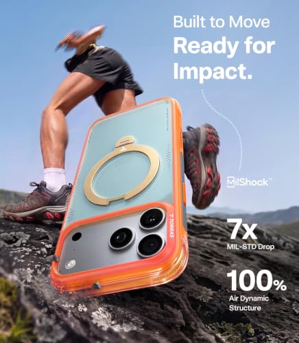 TORRAS Q3 Air for iPhone 18 Pro Max Case, 360 Magnetic Stand-Coral Breeze - image 3