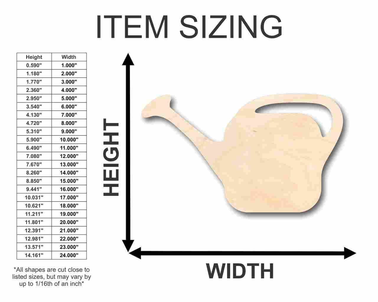 Unfinished Wood Watering Can Shape Farm Garden Flower Craft up to 46