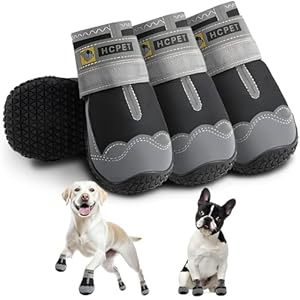Hcpet Dog Boots Waterproof Dog Shoes for Medium Large Dogs, Anti-Slip Dog Booties Paw Protector for for Hot Pavement Winter Snow Hiking with Reflective Straps 4PCS, 8 (width 2.75 inch) for 74-91 lbs Hcpet Dog Boots Waterproof Dog Shoes for Medium Large Dogs Anti Slip Dog Booties Paw Protector for for Hot Pavement Winter Snow Hiking with Reflective Straps 4PCS 8 width 275 inch for 74 91 lbs