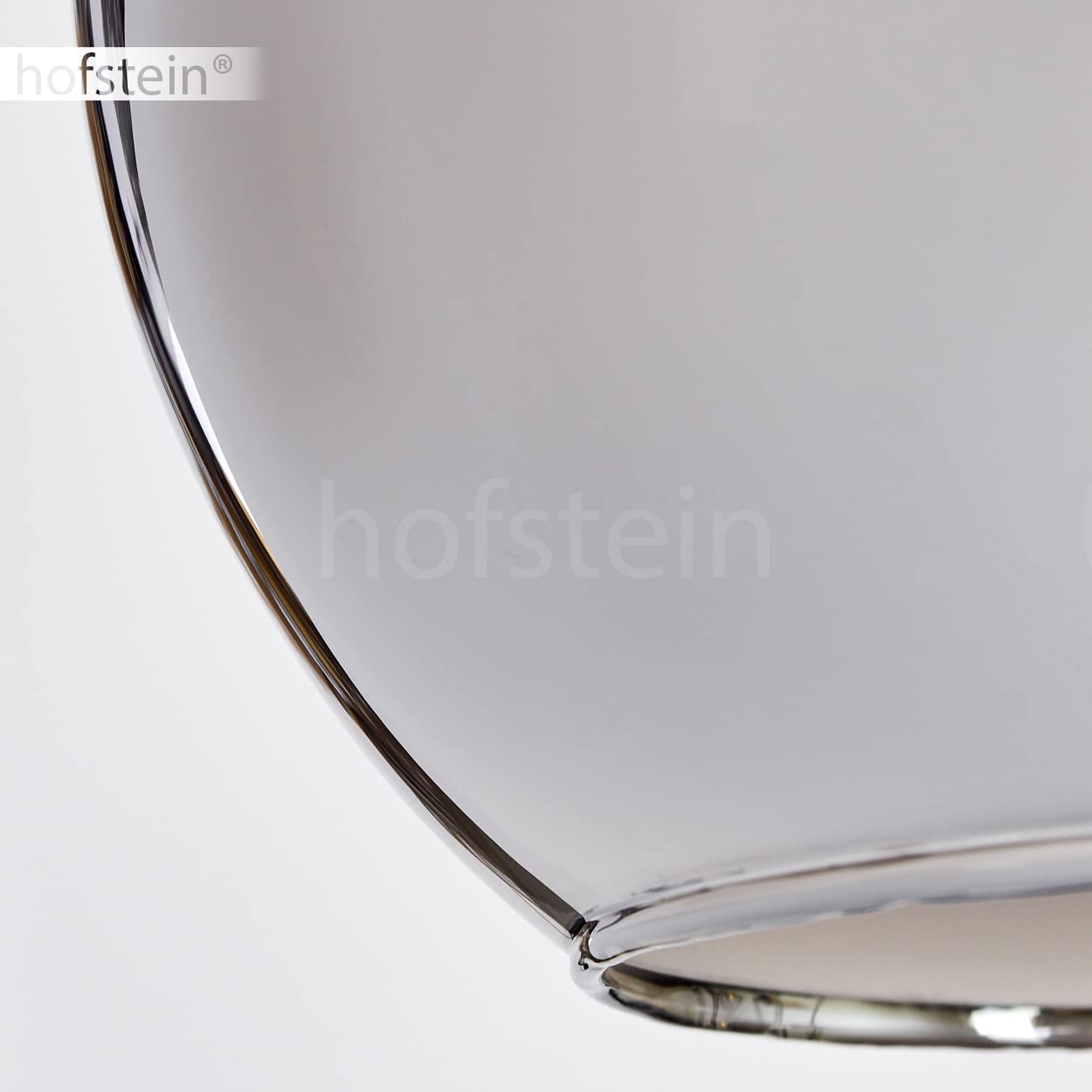 HOFSTEIN Hängeleuchte Koyoto, 5-flammige Hängelampe aus Metall/Glas in Schwarz/Chrom-/Rauchfarben, Pendelleuchte im Retro/Vintage-Design, Ø Schirme 15; 20; 25; 30 cm, E27, Esszimmer, Küche, Wohnzimmer