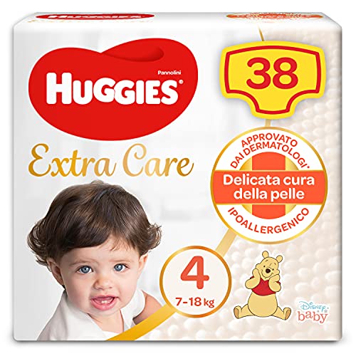 Huggies Extra Care Pañales Talla 4 (7-18 kg) Paquete de 38 pañales