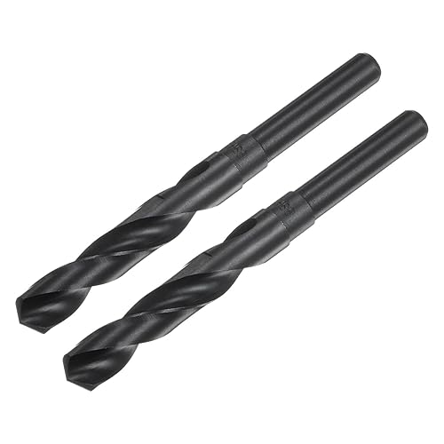 Miniatura 10 de uxcell Brocas helicoidales de acero de alta velocidad M2-6542 de óxido negro de 0.591 in (1932 pulgadas), 2 piezas de 12" para acero inoxidable