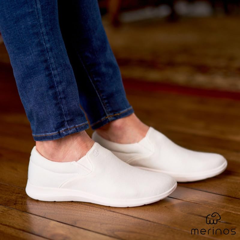 Image of Merinos Women's Slip On Fashion Sneakers, Slide on Casual Shoe, Made with Australian Wool, Lightweight & Durable Tennis Shoes
