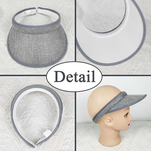 Image of 3 Pieces Clip On Visors Women Men Visor Sun Hats Hat Outdoor Sports Golf Beach Travel Tennis Cap