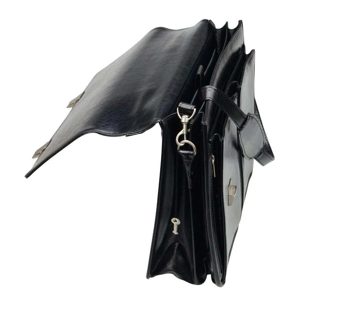 Alassio 47118 - Aktentasche Veneto, aus Lederimitat, ca. 42 x 32 x 15 cm, schwarz