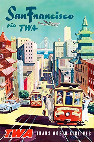 Imán Vintage San Francisco Skyline 5 pulgadas miniatura 1