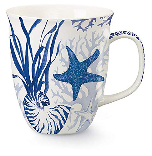 Taza Azul Índigo con Diseño Marino miniatura 1