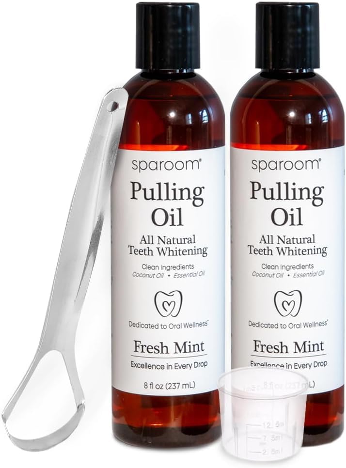 SpaRoom Oil Pulling 2-pack with tongue scraper