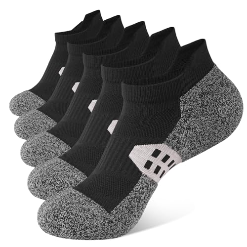Ankle Compression Socks for Women Running Athletic Socks Low Cut with Arch Support 5 Pairs