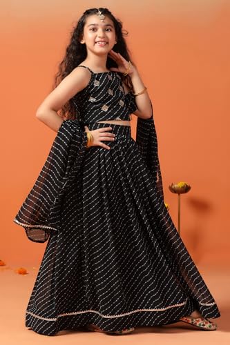 Image of Fashion Dream Girl Georgette Readymade Lehenga Choli With Dupatta
