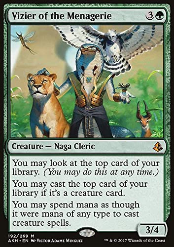 Amazon.com: Magic: The Gathering Singles MTG Magic The Gathering Vizier of  The Menagerie 192 Amonkhet AKH Green AKH192 0 : Toys & Games