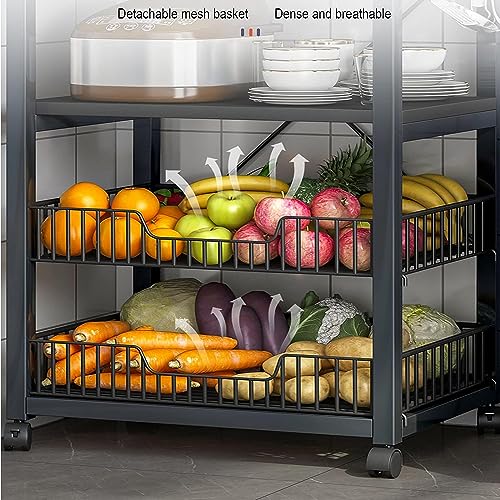 Support à micro-ondes en métal avec étagère de rangement cuisine