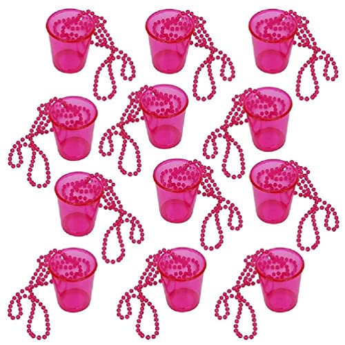 12PCS Shot Glass on Beaded Necklace Bride Shot Glass Cup on Beaded Necklace Para O Casamento De Nata