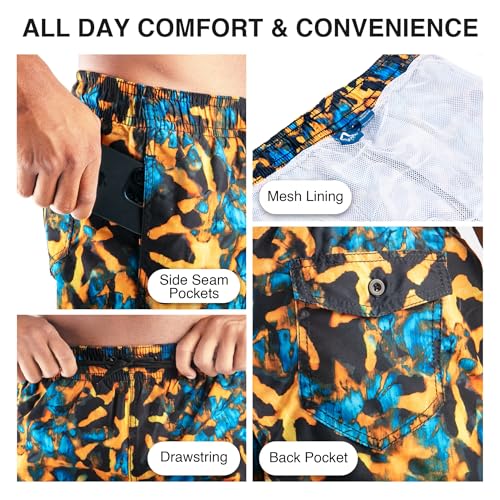 Image of Kanu Surf Men's Big Viper Extended Size Stripe Swim Trunk