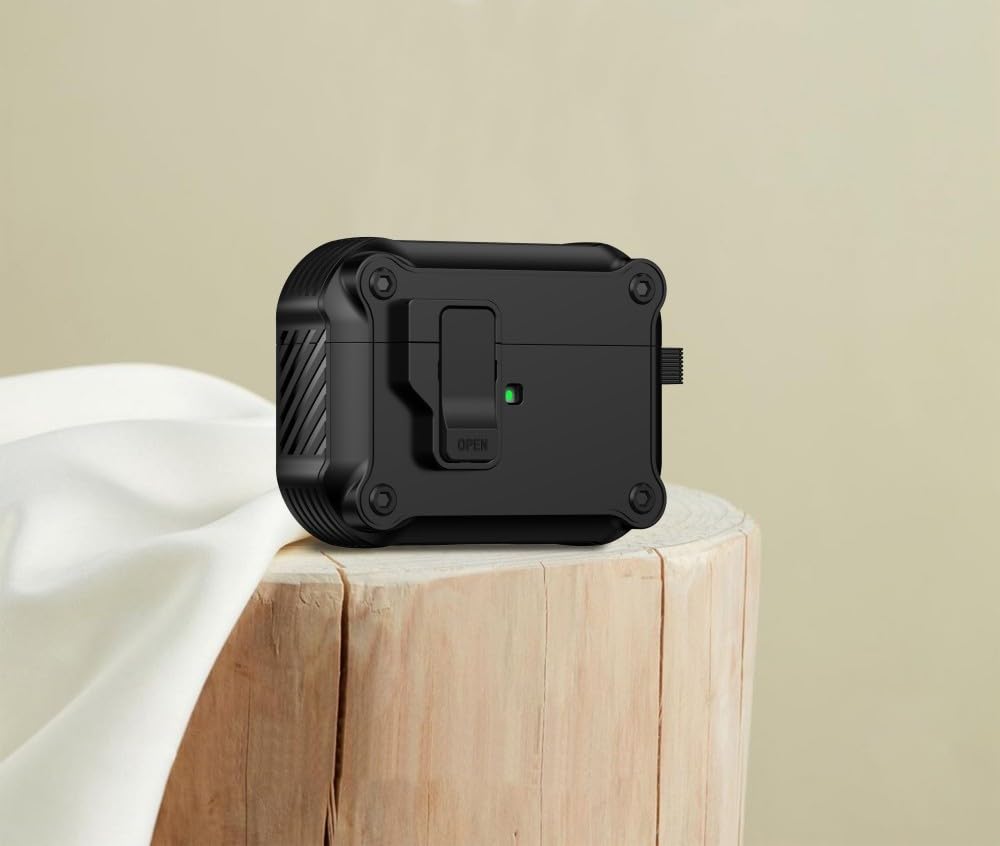 Étui de protection AirPods 1ère génération noir antichoc verrouillable