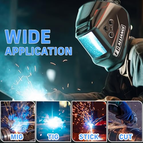Image of 3.94 inchx3.82 inch Large Viewing Welding Helmet, True Color Auto Darkening Welding Helmet, Solar /Rechargeable Battery Power Welding Hood With 4 Arc Sensor, Wide Shade 4 /5-9 /9-13 Welding Mask For TIG MIG ARC