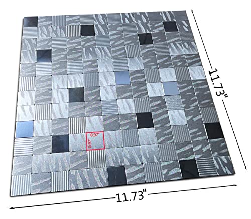 Weimeisc 10 Sheets Peel And Stick Backsplash Tile For Kitchen, Self-Adhesive Mosaic Tile, Stick On Bathroom Vanities，Fireplace Décor, Laundry Table(11.73" X 11.73") (Silver, 10) #TOP1