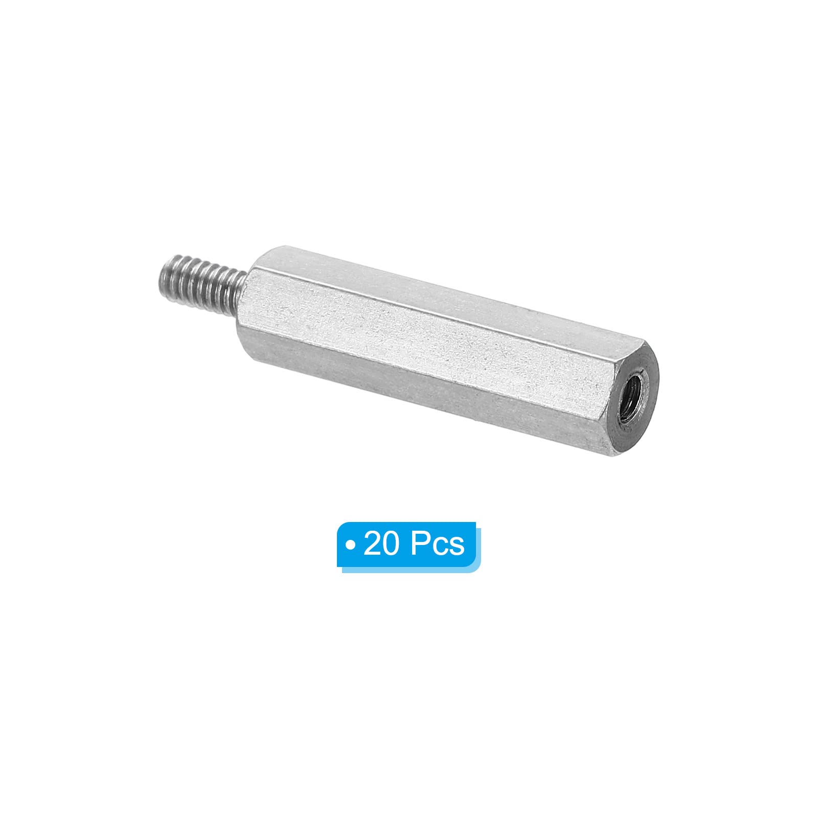 PATIKIL M2x16mm+4mm Male-Female Hex Standoff, 20 Pack Stainless Steel PCB Standoffs Screws for Motherboards Computer Cases - Image 3