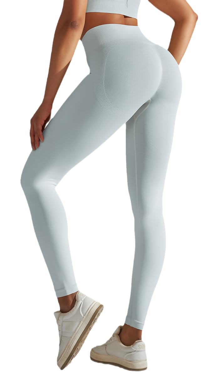 Vozobi Tiktok Trending Leggings Women's High Waist Smile Contour Booty Leggings Scrunch Butt Lift Workout Seamless Yoga Pants — view 46