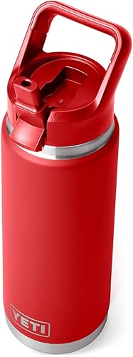 YETI Rambler Botella de 26 onzas, aislada al vacío, de acero inoxidable, con tapa de popote a juego