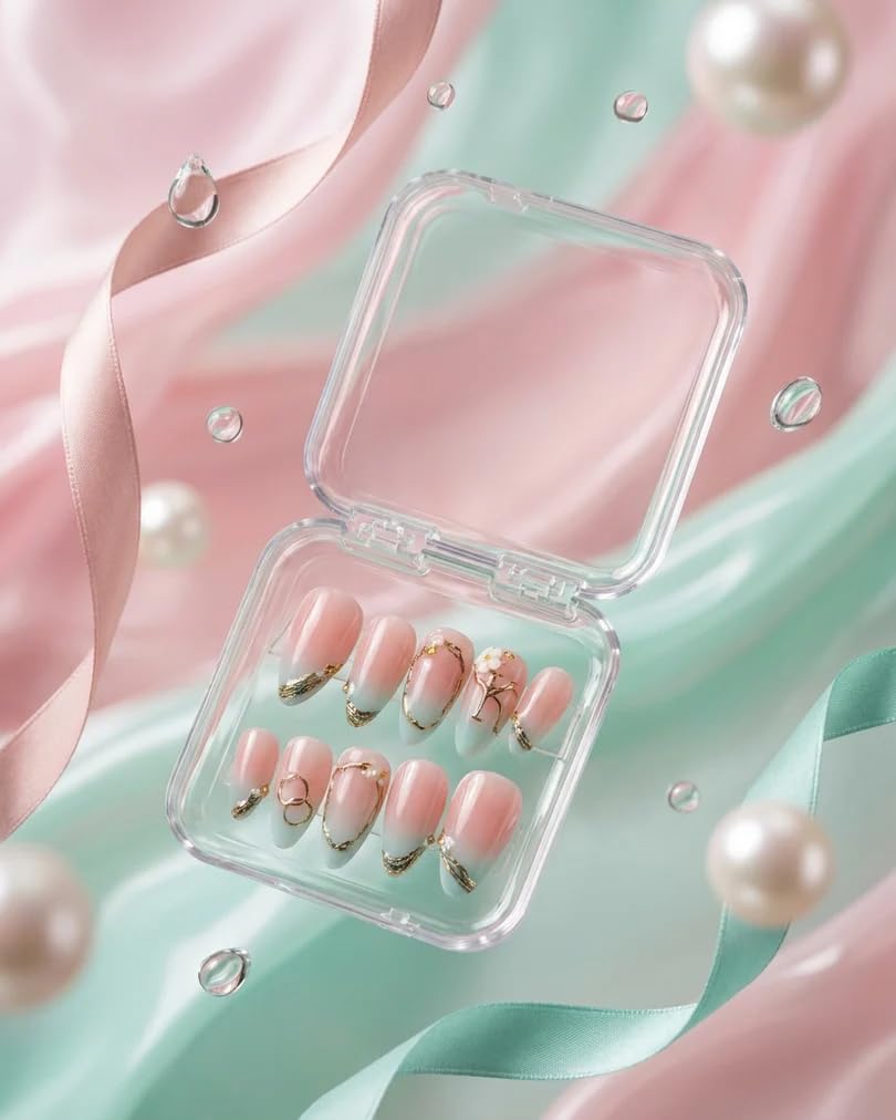 Blue Pink Tip Press-On Nails | Trendy Dual Color French Tip Design | Glossy Finish | Lightweight & Long Lasting | Easy DIY Nail Kit | Perfect for Daily Wear & Vacations-image-11