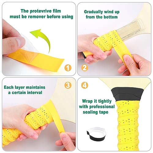 4pcs Pickleball Paddle Grip Tape, Multicolored Pickleball Racket Tape Tennis Racket Grip Moisture Wicking Pickleball Wrap Replacement Accessory for Pickleball Paddle Handle - Image 3