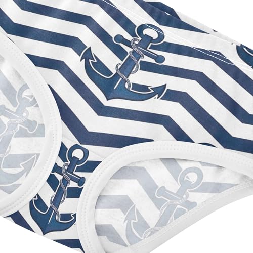 Cotton Girls Underwear Toddler Navy Blue Anchor White Blue Cute Panties Girl Bright Briefs Underpants 2t4