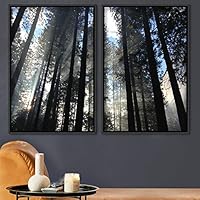 2 Piece Framed Canvas Wall Art Rustic Woods Canvas Prints Home Artwork Decoration for Living Room,Bedroom - 16