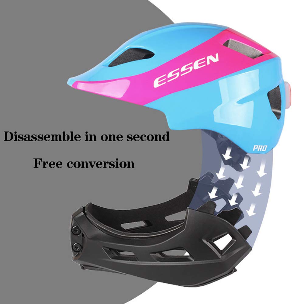 Casco Integral Infantil Casco de Ciclismo Casco de Patinete Ligero Extraíble Protección de Seguridad para Niñas y Niños