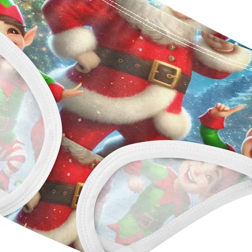 Happy Red Green Santa Elves Little Girl Panties Girls Underwear Toddlers Cotton Designer Underpants Briefs 2t4