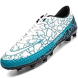  PiDaGlobal Zapatillas de Fútbol Hombre Profesionales Training Terreno Duro Botas de Fútbol Aire Libre Atletismo Spike Tacos Zapatos de Entrenamiento 39EU Azul