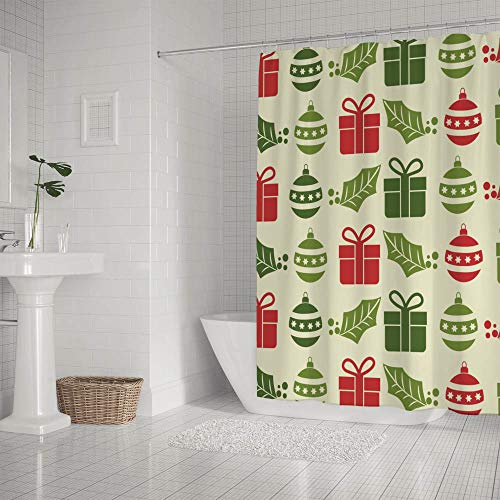 Rideau de douche Noël vert en polyester 168x183 cm pour baignoire - 3
