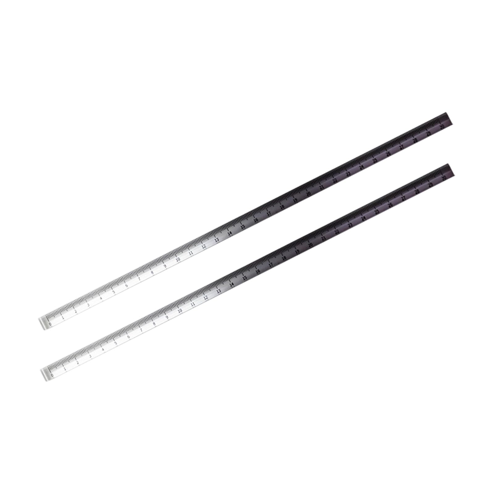 Woedpez Gradient Gray 2Pcs Acrylic Measuring Ruler School Offices Teaching Colorful Straight Rulers Shatterproof Rulers Clear Ruler Metric And Inch Scale