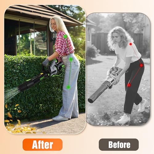 Image of Ergonomic Leaf Blower Handle 2.0 - Lightweight Back-Saving Grip with Shoulder Strap - Fits EGO LB5300, LB5800, LB6150, LB6500, LB6504, LB6700, LB7654, LB8800, LB8803 - Especially for Women and Seniors