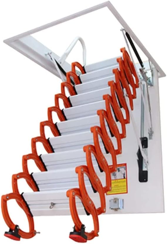 Loft Ladder Pull Down Attic Ladder Wall Mounted Folding Ladder Scissor