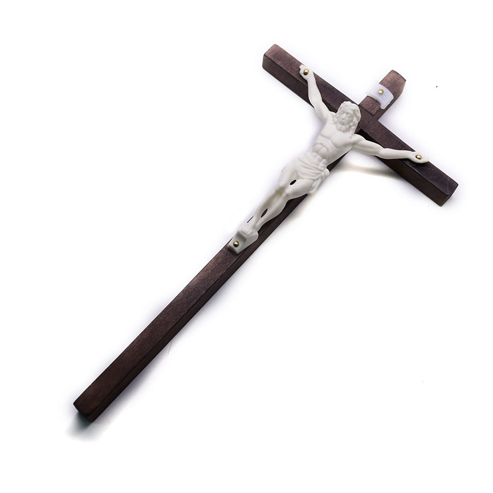 HYROOY Crucifix En Bois Avec Support – Décoration Table Étagère (Environ 6 X 10,5 Cm