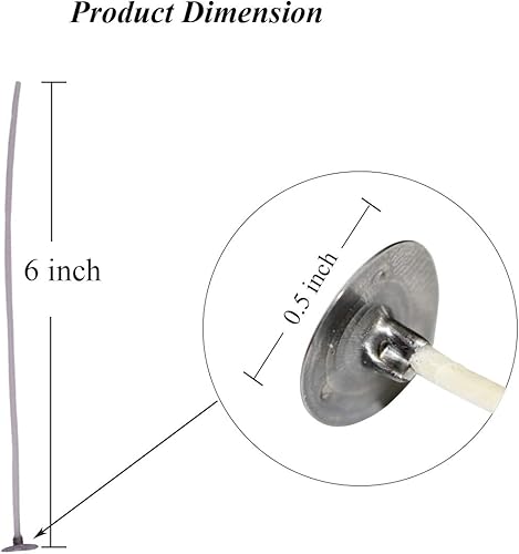Miniatura 2 de Mechas para velas, mechas de vela para hacer velas, 6 pulgadas, 100 piezas, mecha de algodón preencerada con pestañas