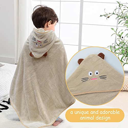 Sunland Hooded Baby Towel Animal Face Baby Hooded Bath Towel Ultra Soft Warm Bathrobe Blanket For Girls & Boys Brown Bear 35 Inch X 35 Inch #TOP3