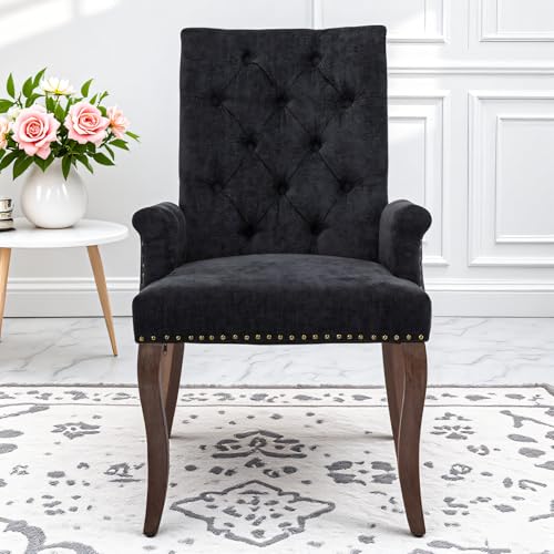 Ball & Cast Chenille Dining Chairs with Arms,Accent...