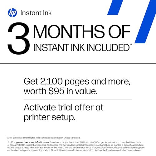 Image of HP DeskJet 4355 Wireless All-in-One Color Inkjet Printer, Scanner, Copier, Best-for-Home, 3 Month Trial of Instant Ink Included, AI-Capable (AJ4Y0A)