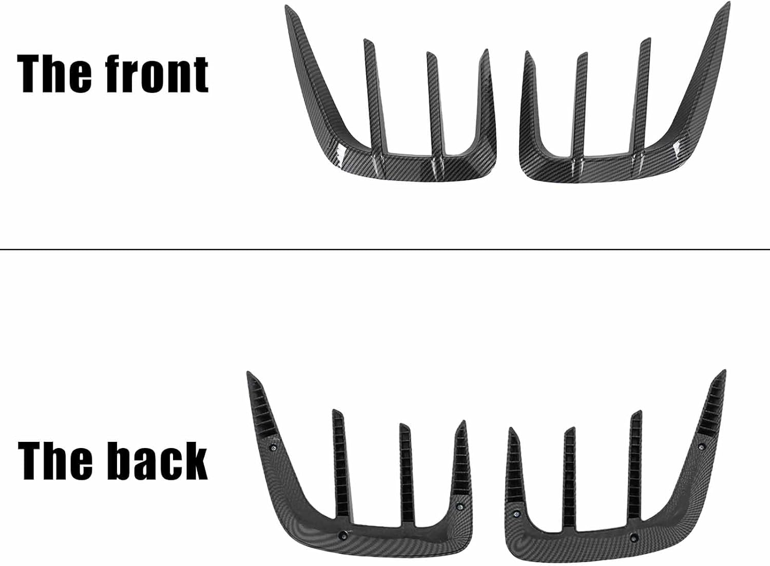A Pair Engine Hood Trim for BMW M3 M4 G80 G82 G83 2021-2025 Hood Air Vent Trim Cover ABS Plastic(Carbon Fiber Painted)