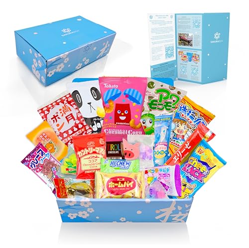 Japanese Snacks & Candy Box w/English Pamphlet 20 Pieces Dagashi Sweets Snacks Candy Gum