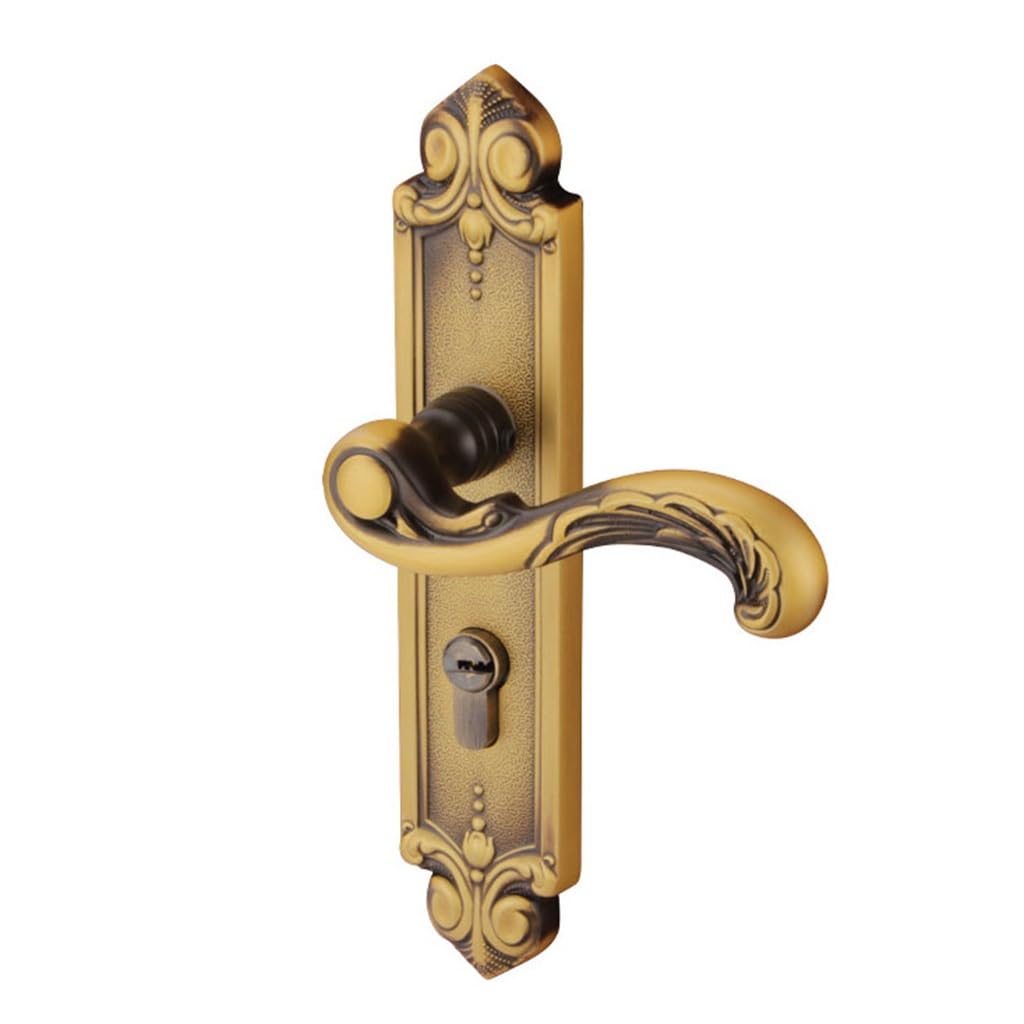 MOBYGKFY Copper Gate Lock Indoor Brass Bedroom Room Door Antique Solid Wood Villa Locks
