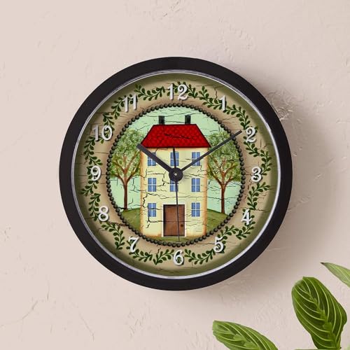 CafePress-Primitive-Folk-Art-Country-Home-10-Wall-Clock-for-Livingroom-Kitchen-or-Office CafePress Primitive Folk Art Country Home 10 Wall Clock for Livingroom Kitchen or Office