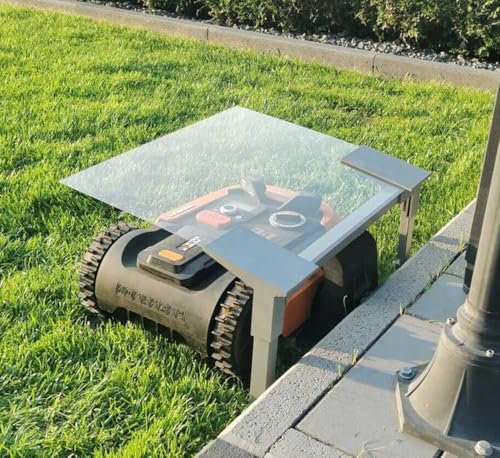 Robot Lawn Mower Garage Cover, ABS Weatherproof Docking Station Shelter for Robotic Mowers, DIY Base Frame Required (Steel L-Profile & Plastic Plate NOT Included)