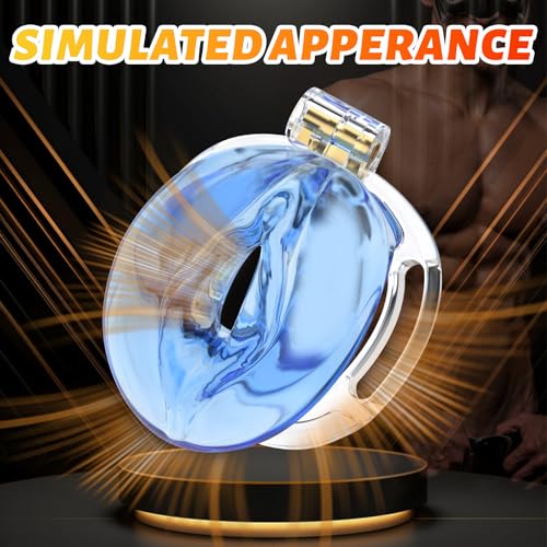 Image of Male Chastity Cage 3D Printed Sissy Cage Cock Cage with Soft TPE Bondage Gear & Accessories Adult Sex Toys Slave Tool Chastity Devices (Blue)