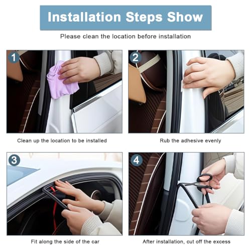 Image of STHIRA 52.5Ft Car Door Seal Strip Weather Stripping Car Rubber Seal Cuttable Door Edge Weather Strip Automotive Soundproof Door Trim Seal Universal Door Edge Rubber Trim for SUV, Van, Pickup Trunks